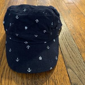 Navy blue anchors and boats hat